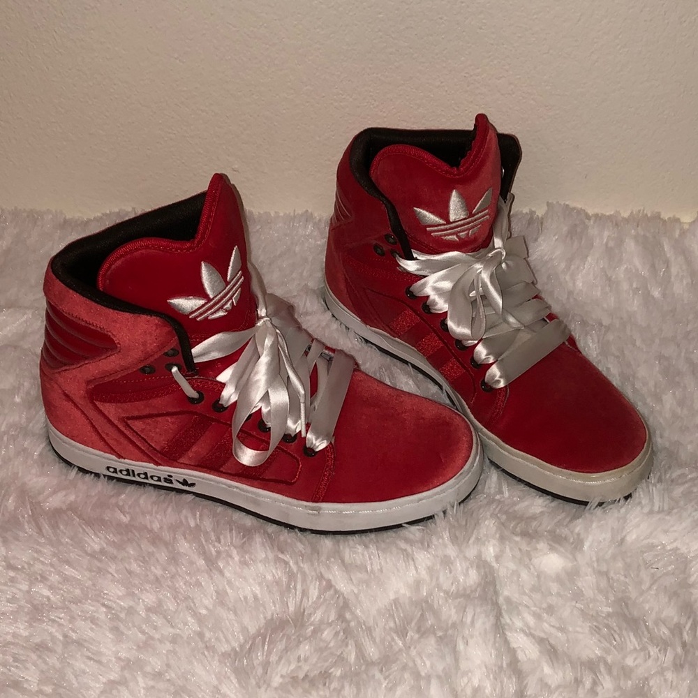 Red Adidas High tops